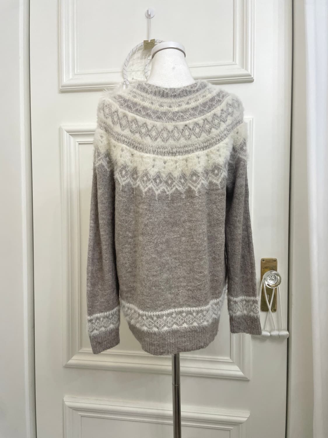graybrown melange nordic winter sweater 상품이미지3