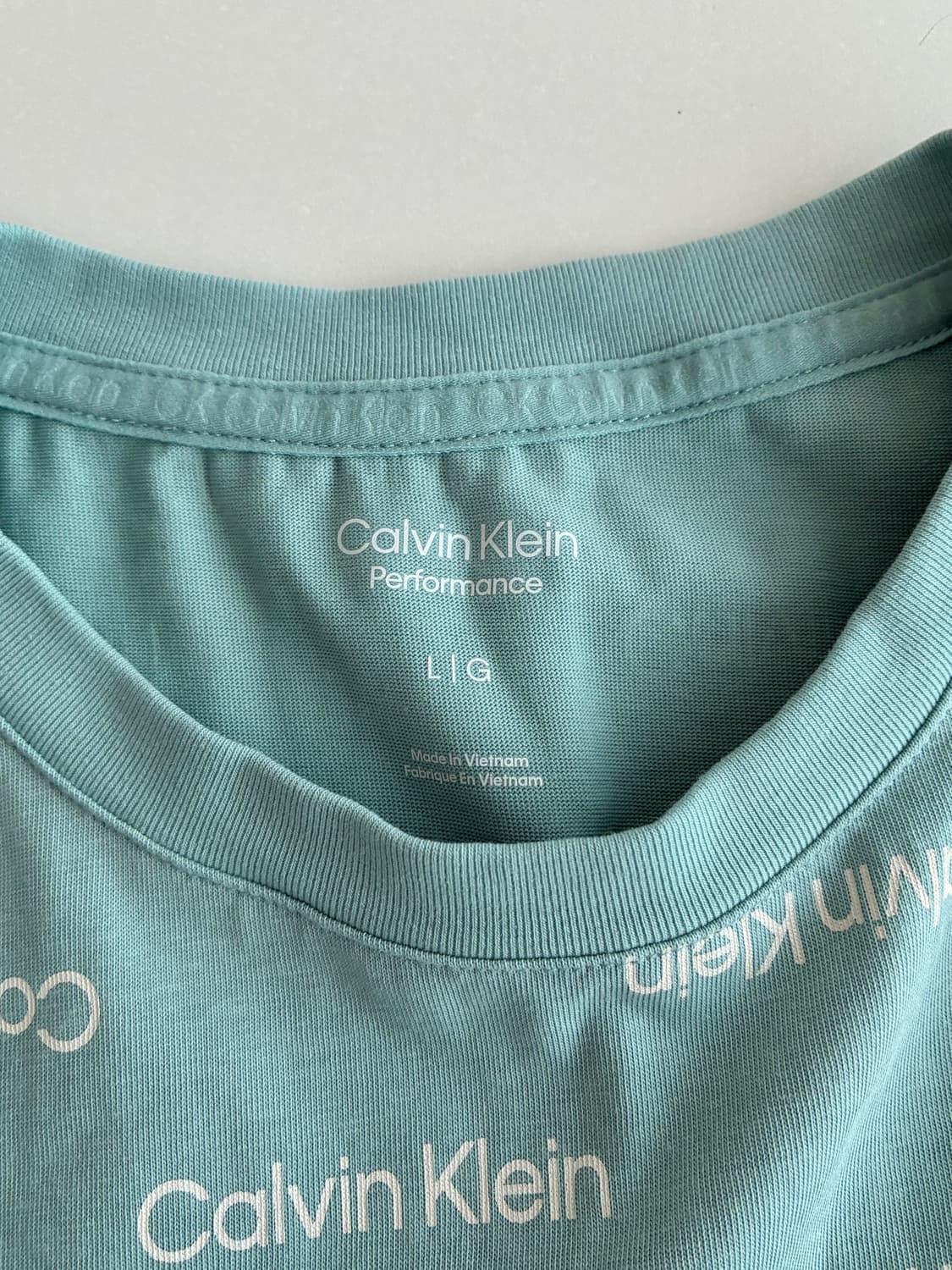 L) 캘빈클라인 로고 반팔 티셔츠 블루 상품이미지4