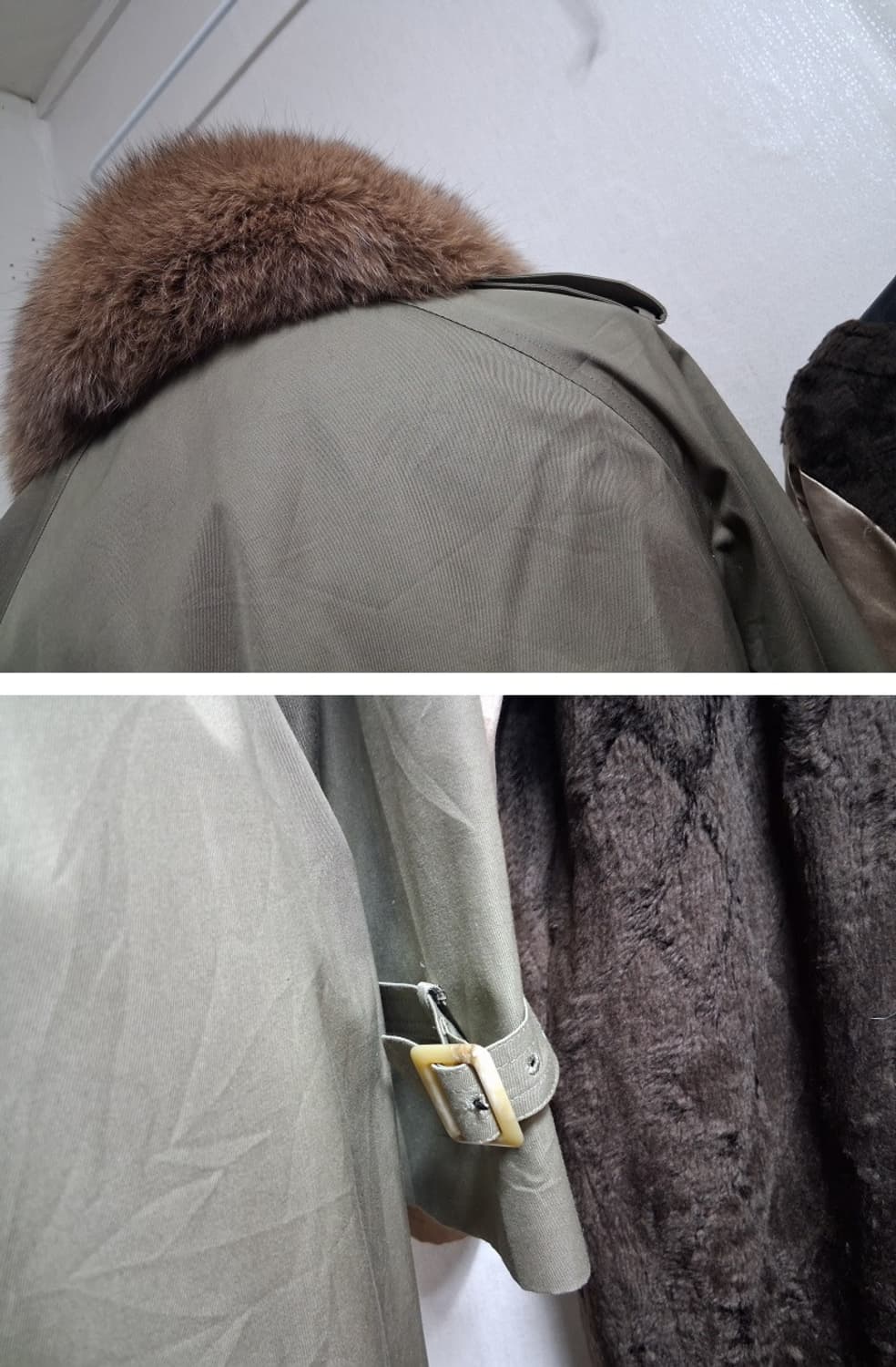 COJANA F폭스카라 카키색 롱트렌치코트 내피탈부착 5566적당
 상품이미지8