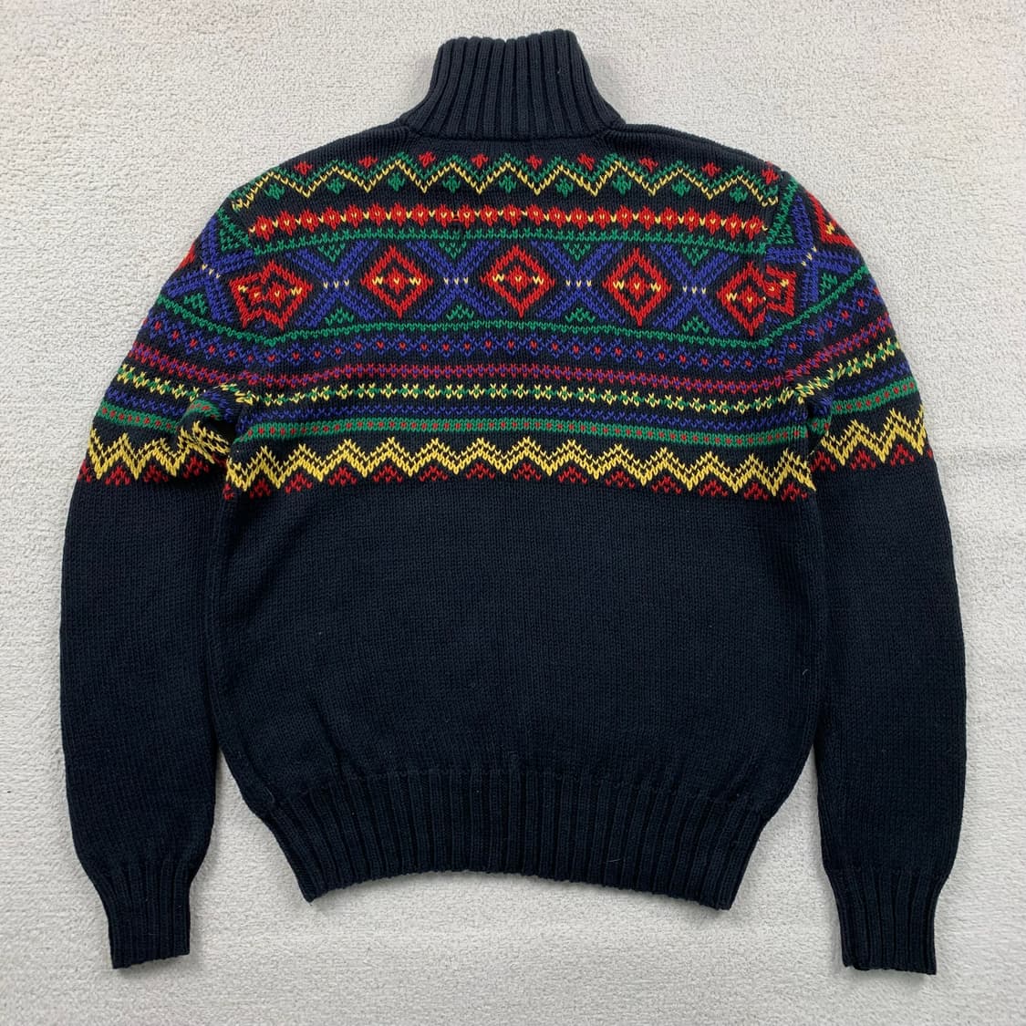 폴로 랄프로렌 에스닉 패턴 모크넥 니트 블랙 상품이미지2