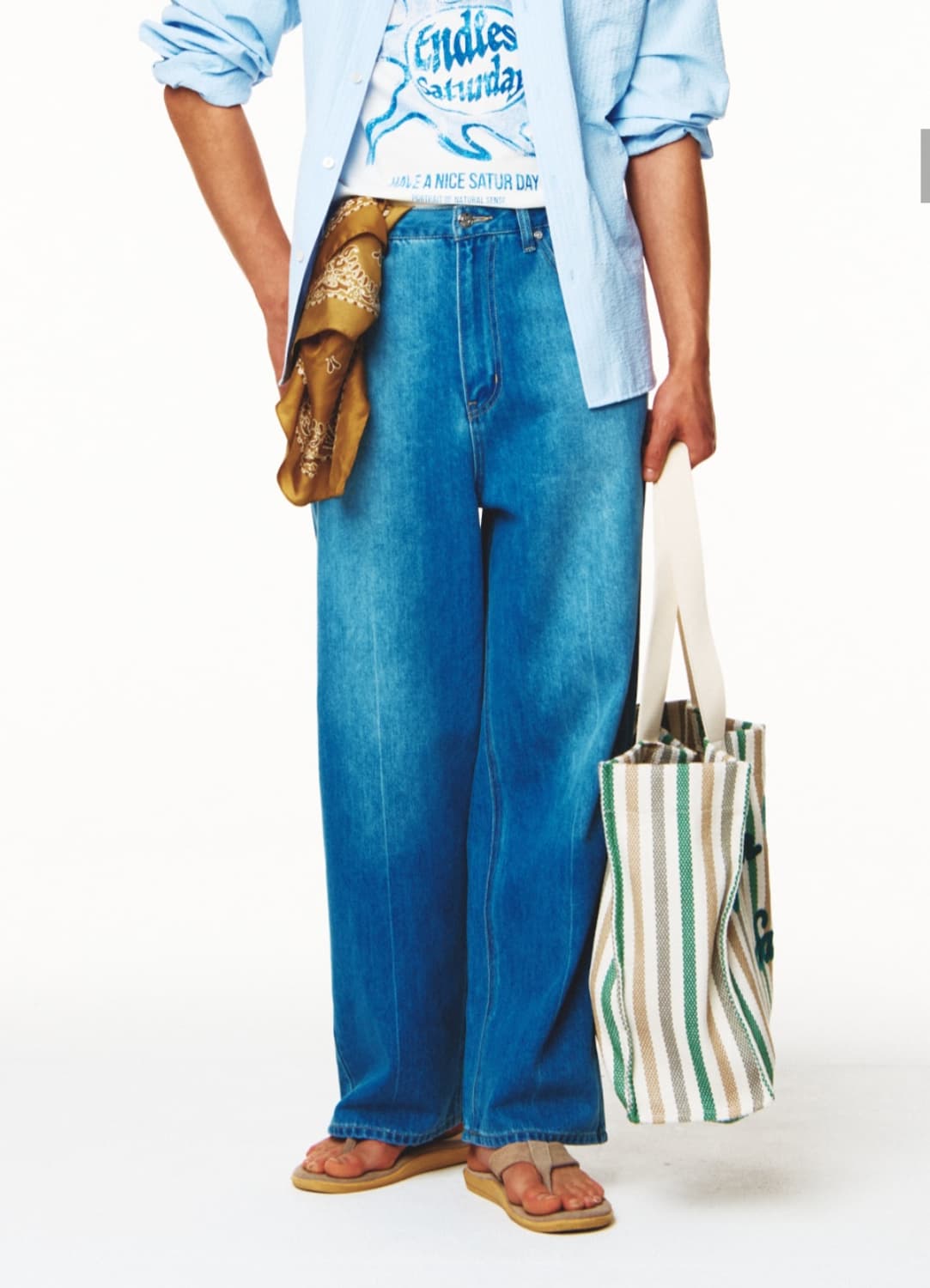 세터 SATUR 린넨 릴렉스드 데님 팬츠 (새상품급) 상품이미지5