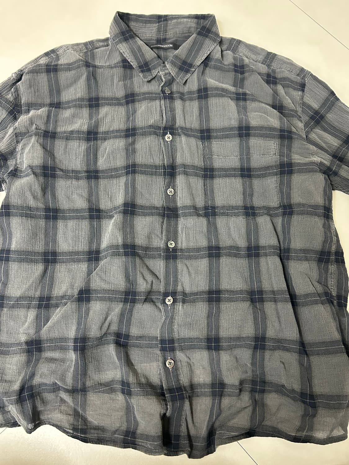 해칭룸 클래식 셔츠 체크 차콜 (M) 새상품 상품이미지4