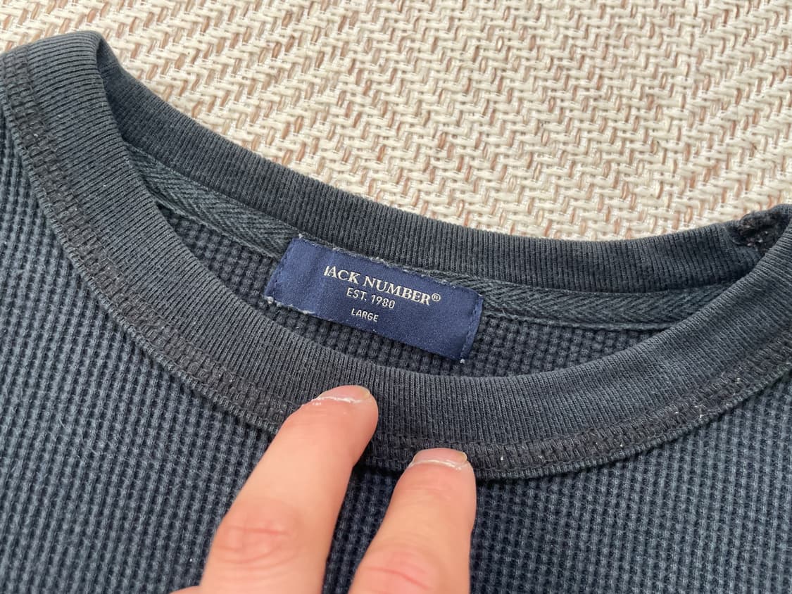 빈티지 back number 헨리넥 와플 긴팔티셔츠  상품이미지3