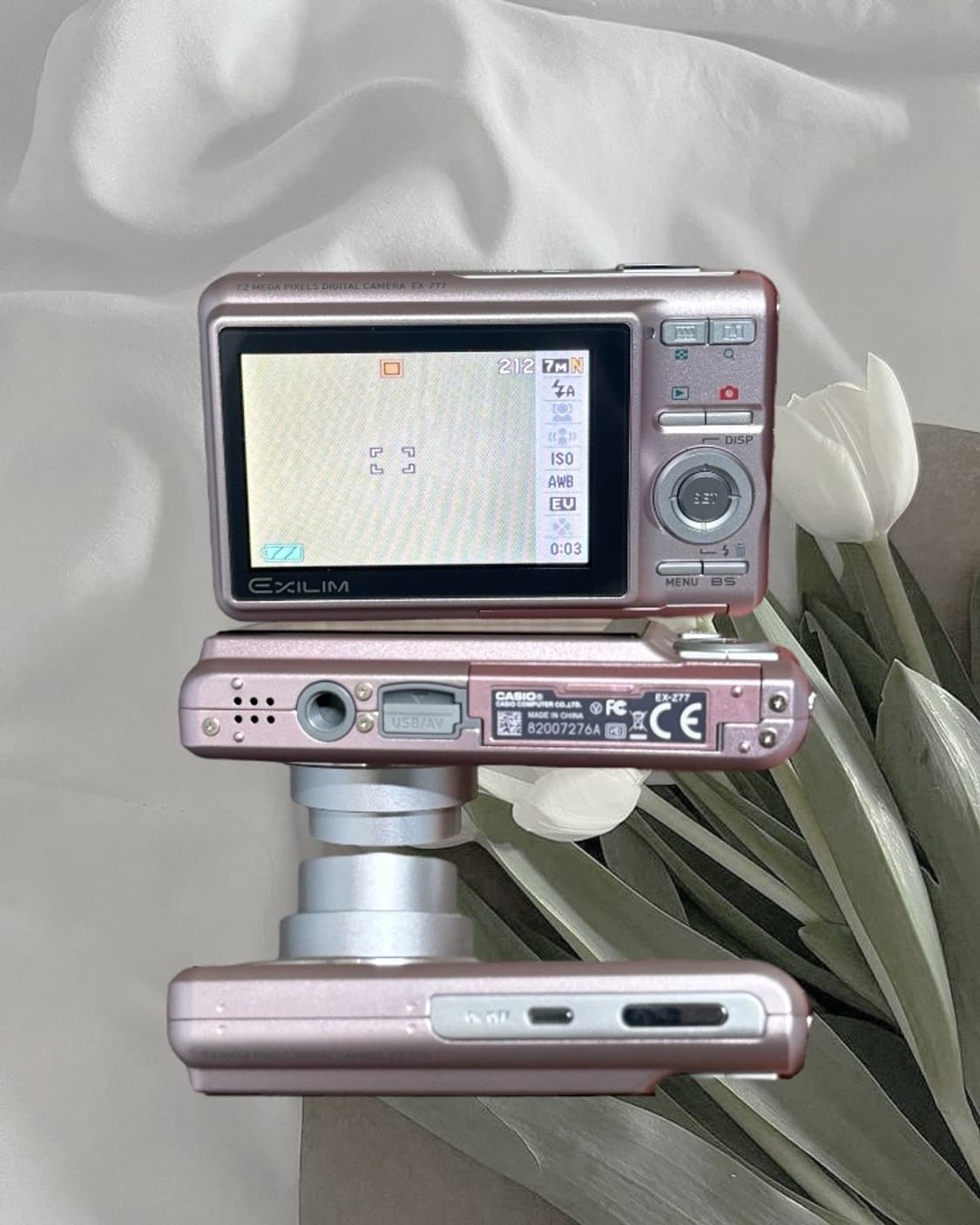 핑크) 카시오 엑슬림 EX-Z77 디카 빈티지 캠코더 /캐논 니콘 상품이미지2