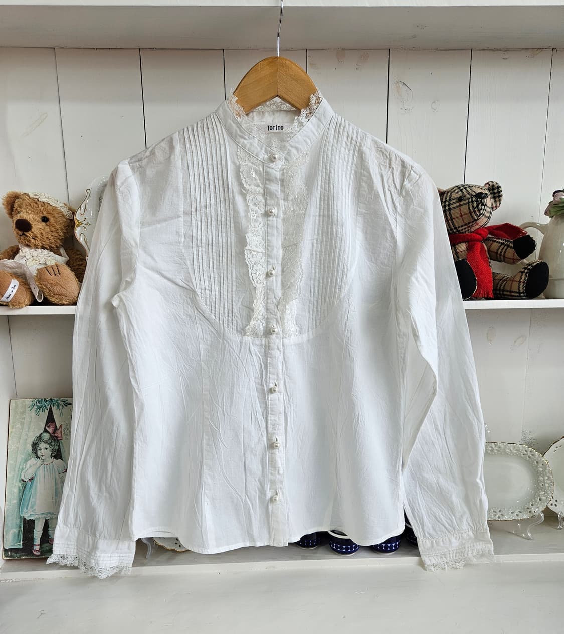화이트 레이스 블라우스 상품이미지1