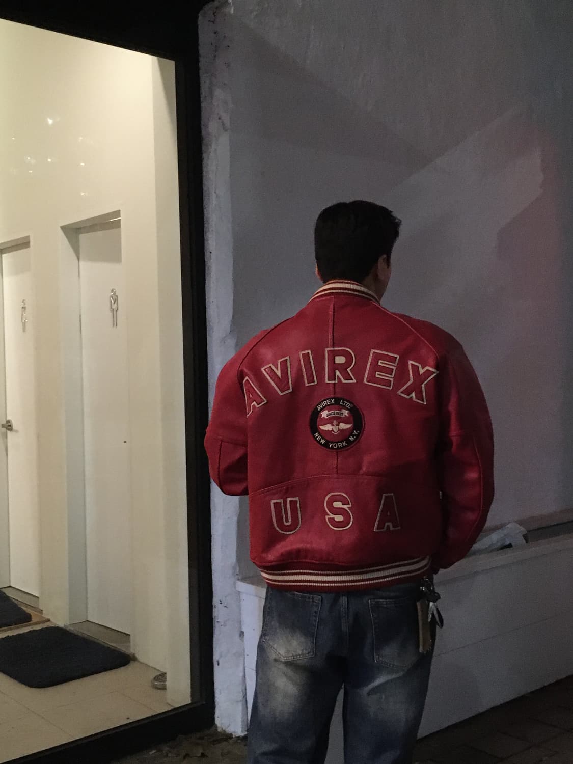 Avirex 아비렉스 아이콘 레드 00년 레더 바시티 자켓 상품이미지10