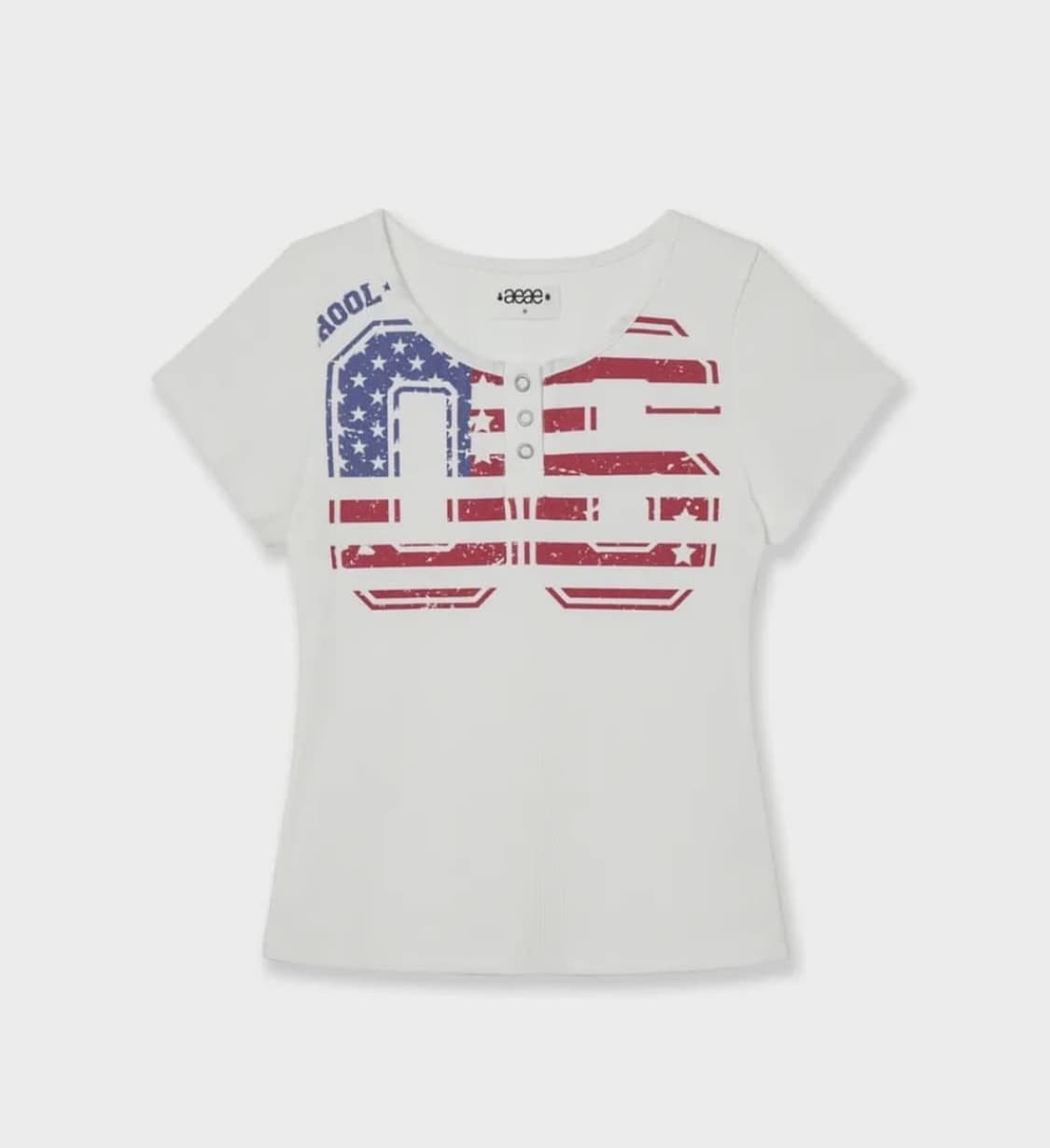 Aeae 에이이에이이 usa banner 헨리넥 반팔 상품이미지1