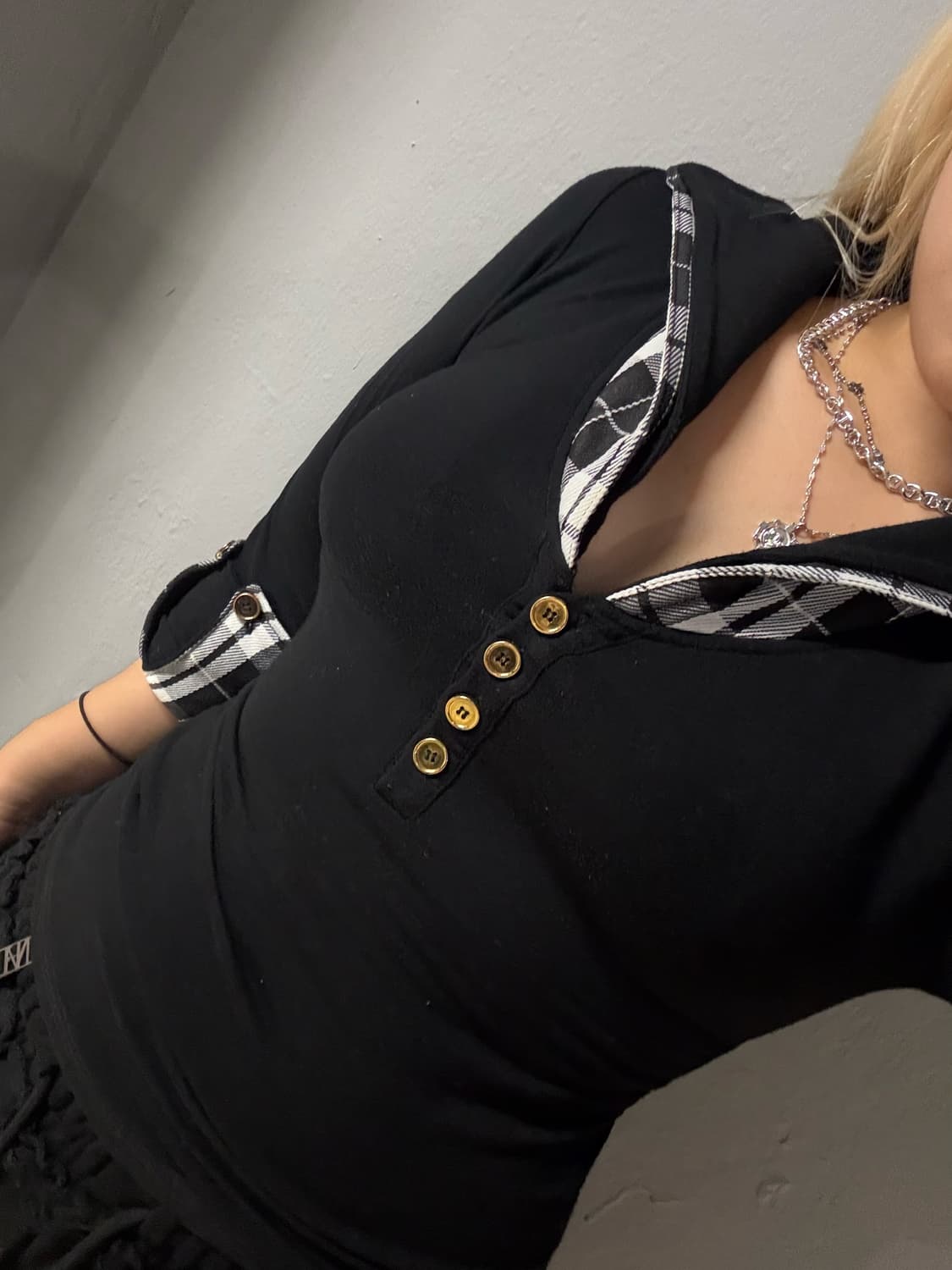 real mars layered collar detail top  상품이미지2