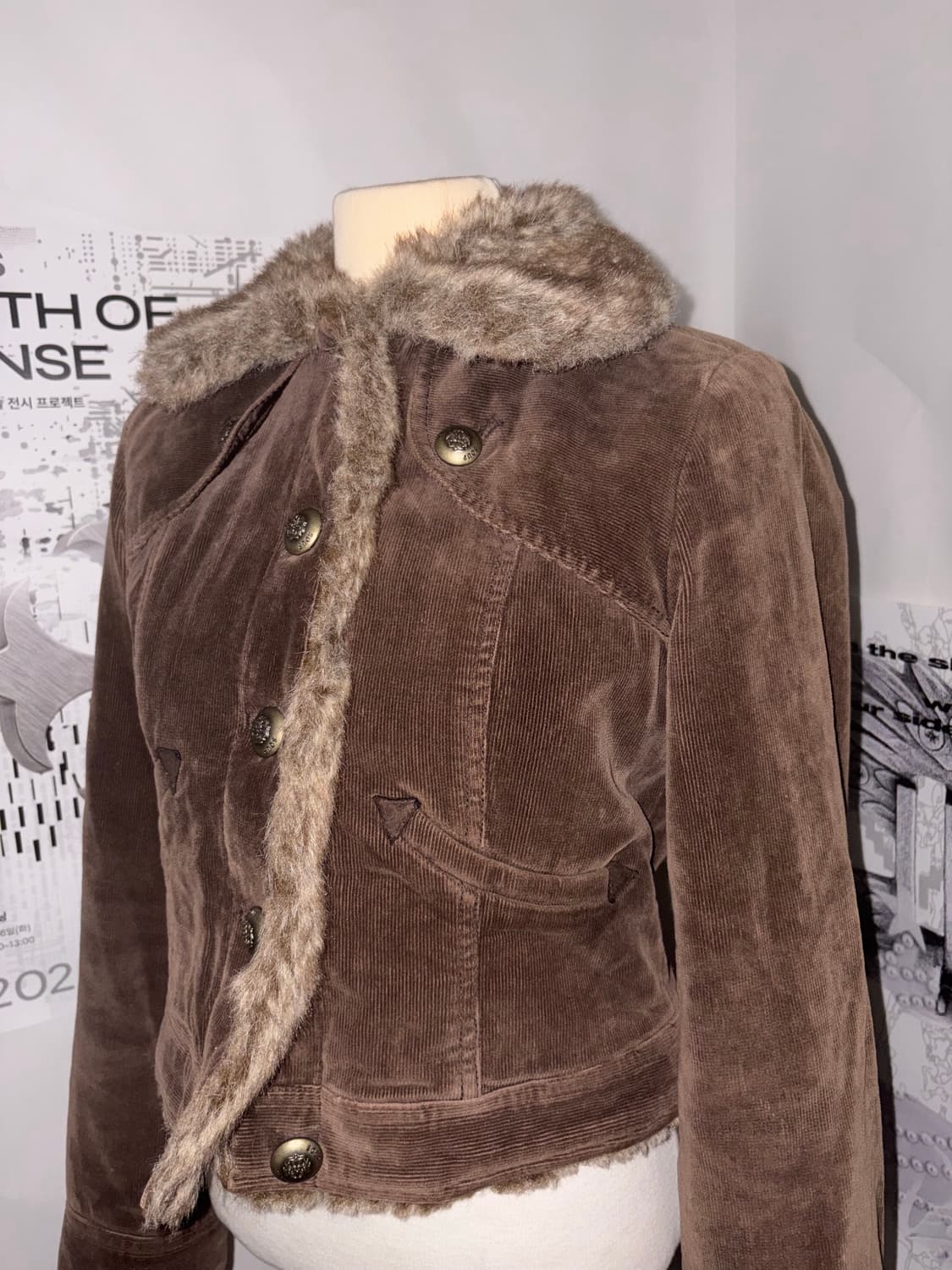 Cocoa Corduroy Fur-Trim Jacket 상품이미지2