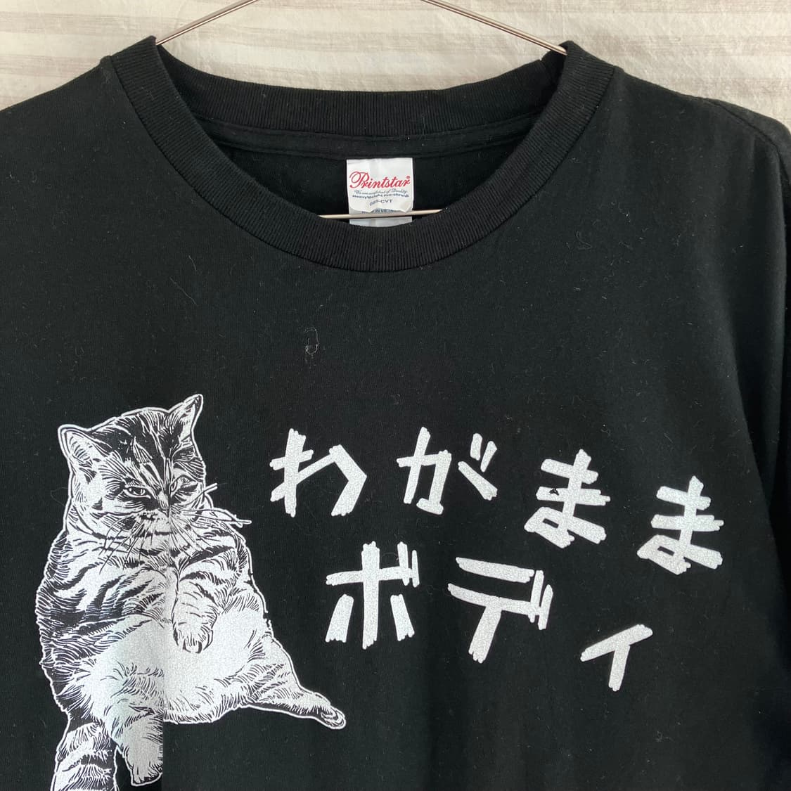 빈티지 일본 네코 프린팅 반팔 981 y2k 스트릿 갸루 펑키 일본빈티지 상품이미지5