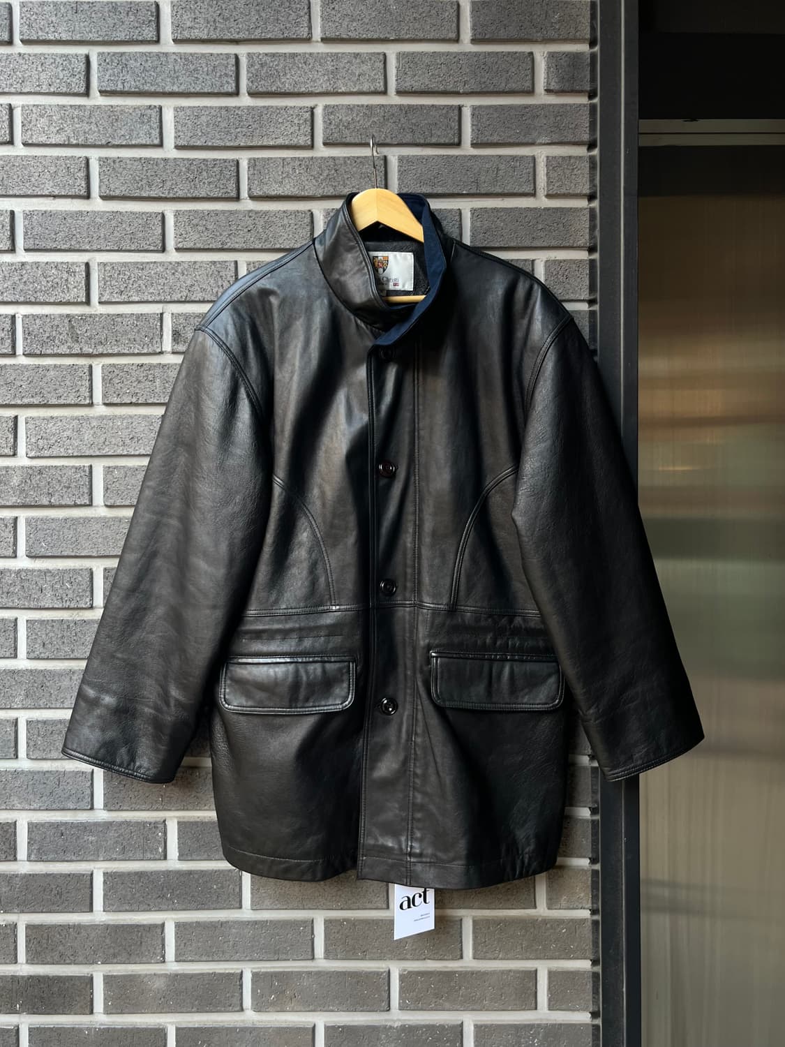 90s 램스킨 가죽자켓 블랙 상품이미지1