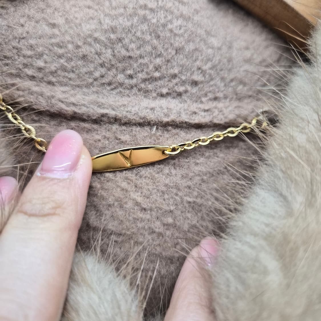 캐시미어 100% 카멜 브라운 퍼 롱코트 여성 S 상품이미지4