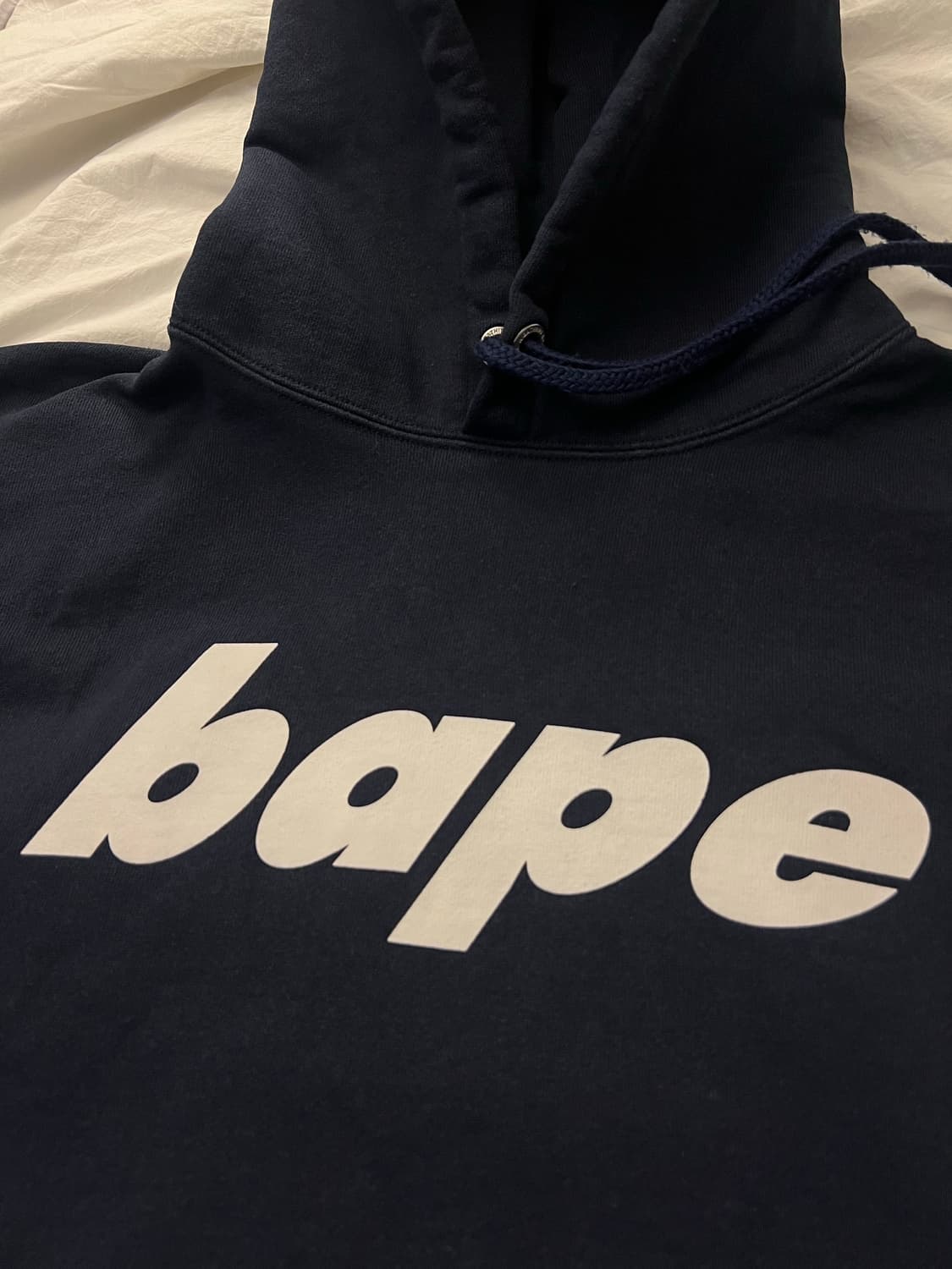 [교환/판매] 베이프 빈티지 로고 후드 네이비 L 상품이미지2