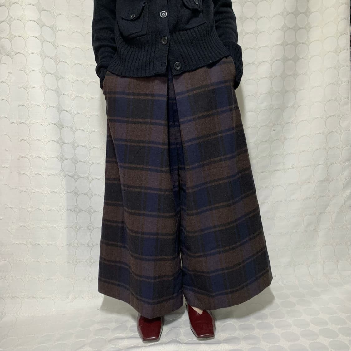 viviennewestwood울 스트라이프 와이드 팬츠 상품이미지1