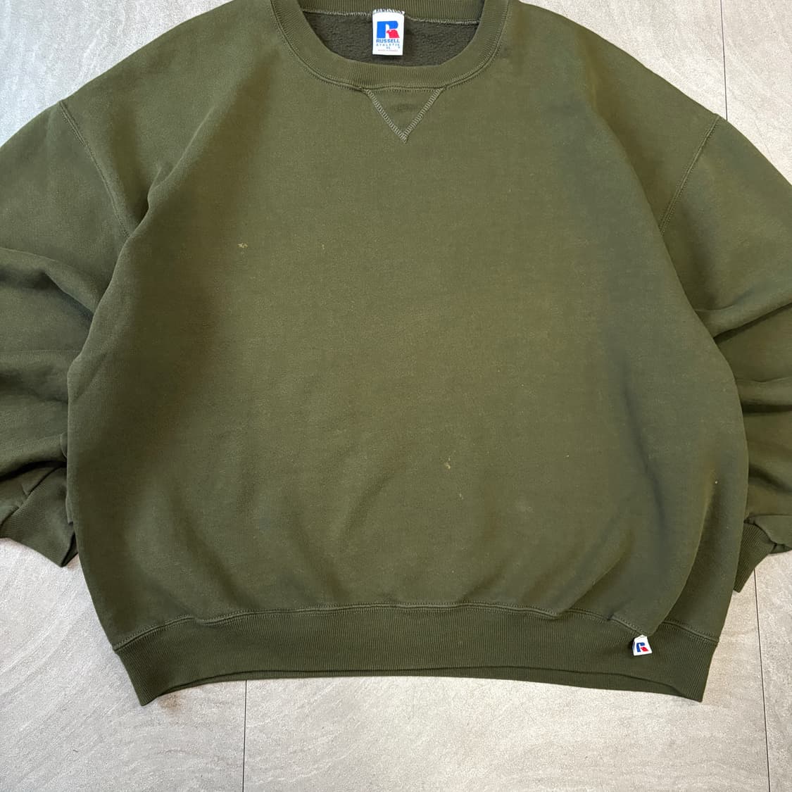 90s 90년대 멕시코 생산 러셀 블랭크 카키 스웻셔츠 상품이미지4
