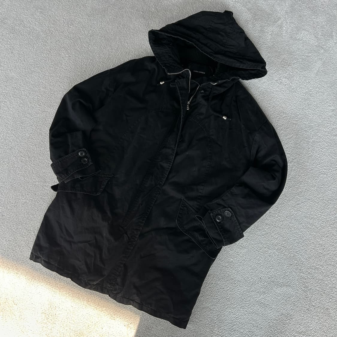 codes combine 검정색 후드 야상 점퍼 M-L 상품이미지1