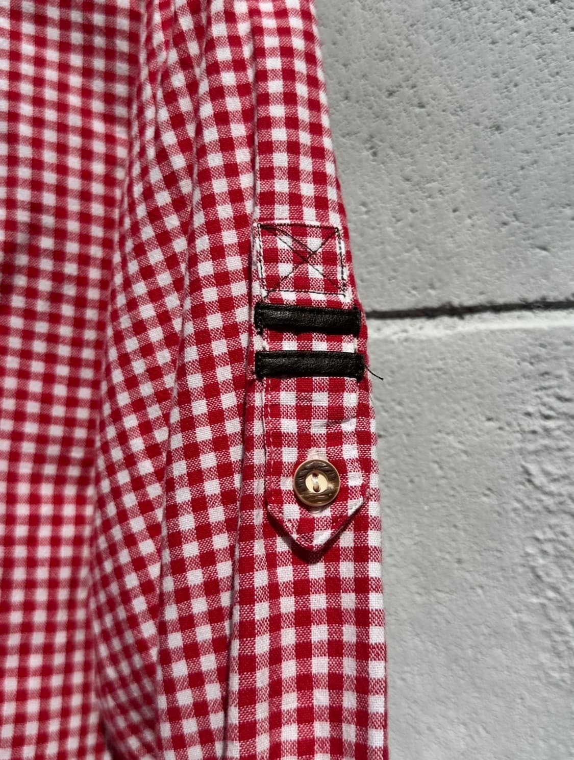 트라흐텐 레드 깅엄 체크 셔츠 상품이미지6