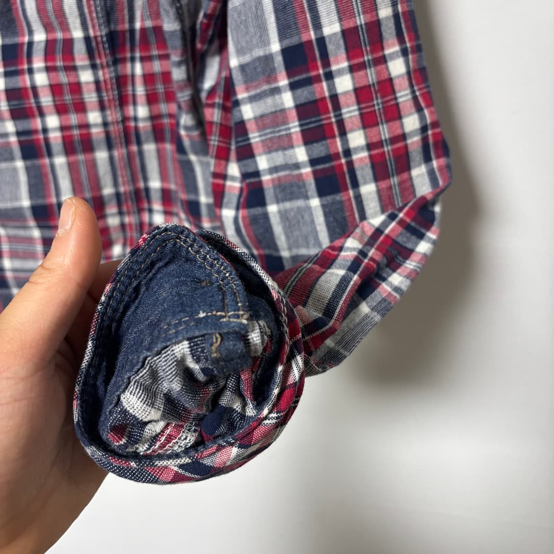 OPT 1993 체크 남방 데님 배색 셔츠 상품이미지6