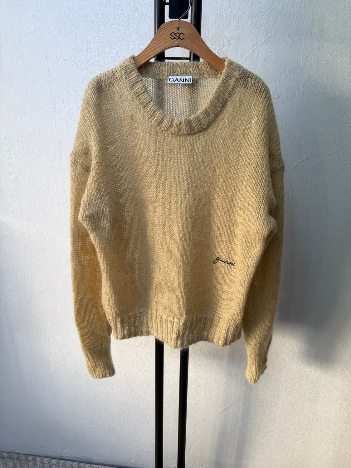 정품) GANNI 가니 자수로고 오버핏 니트 스웨터 S/M 상품이미지1