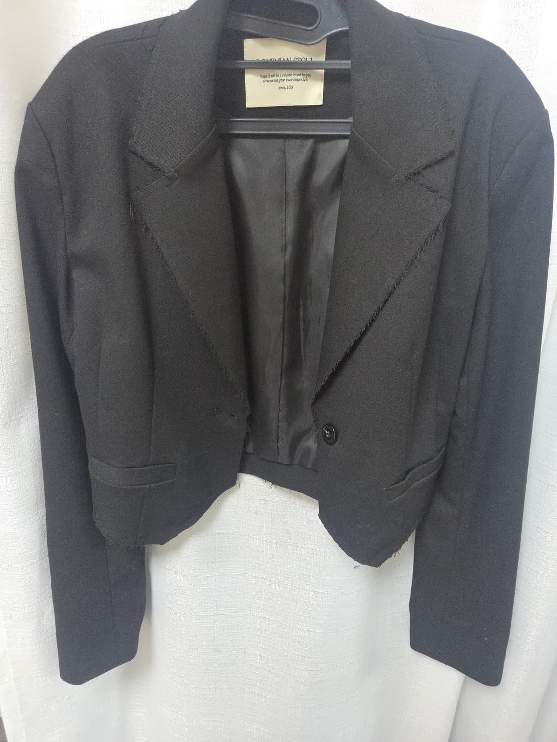 (실사첨부) 보헤미안서울 22fw 컷팅 스펜서 자켓 크롭 상품이미지5