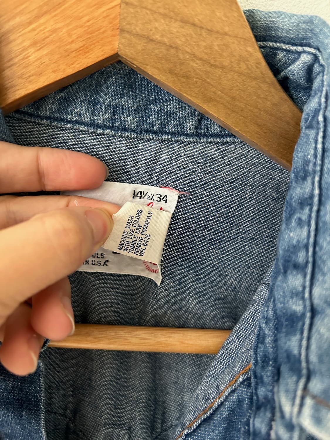 80-90s vtg Wrangler Denim Western shirt. 상품이미지4