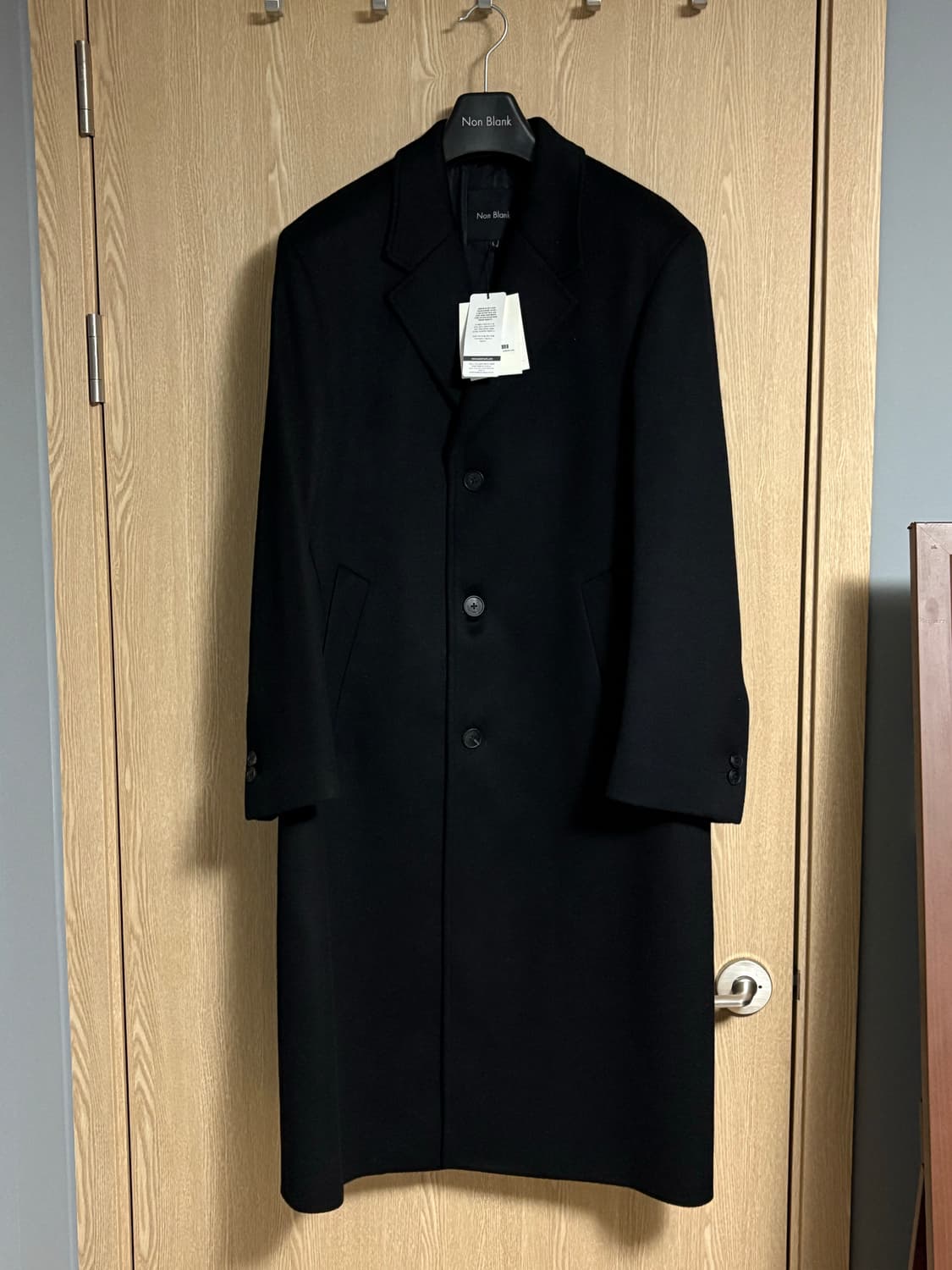 넌블랭크 오버사이즈 핏 싱글 코트_BLACK L 상품이미지2