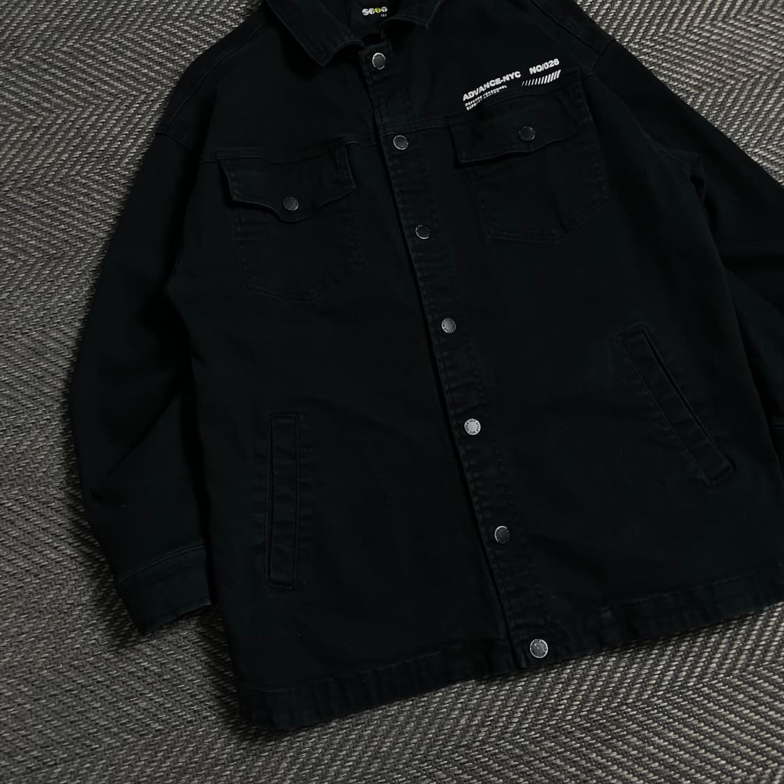 빈티지 빅로고 박시핏 워크 데님 자켓 블랙y 4781 상품이미지3