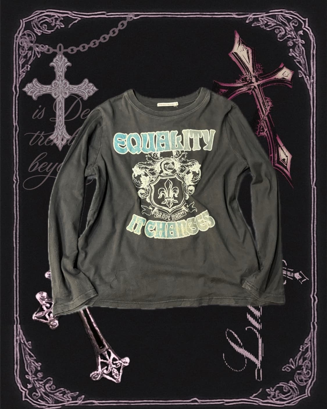 Y2K Glitter dagger Printing long sleeve 상품이미지4