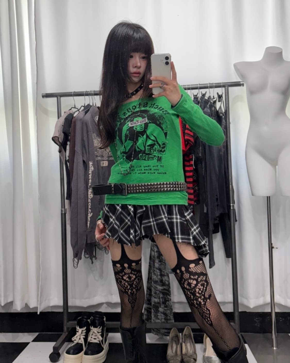 🎸그린 펑크 프린팅 롱슬리브🎸 상품이미지2