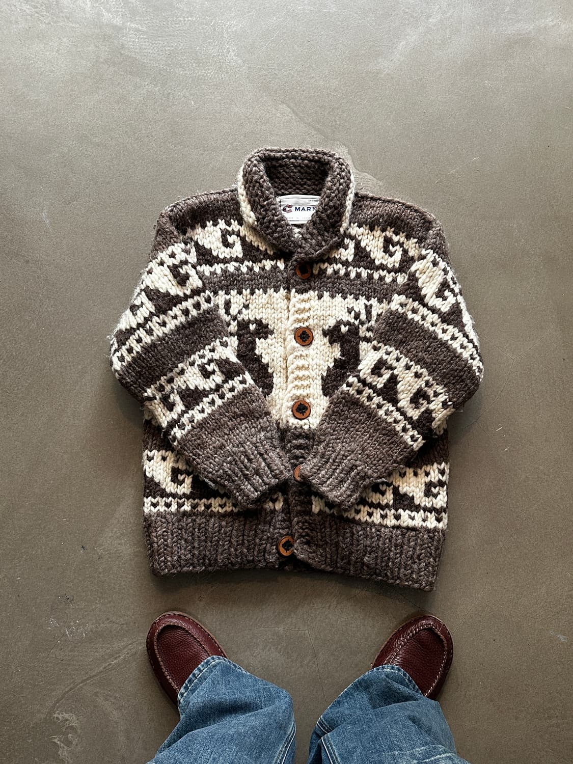 캐나다 코위찬 핸드니트 가디건  상품이미지1