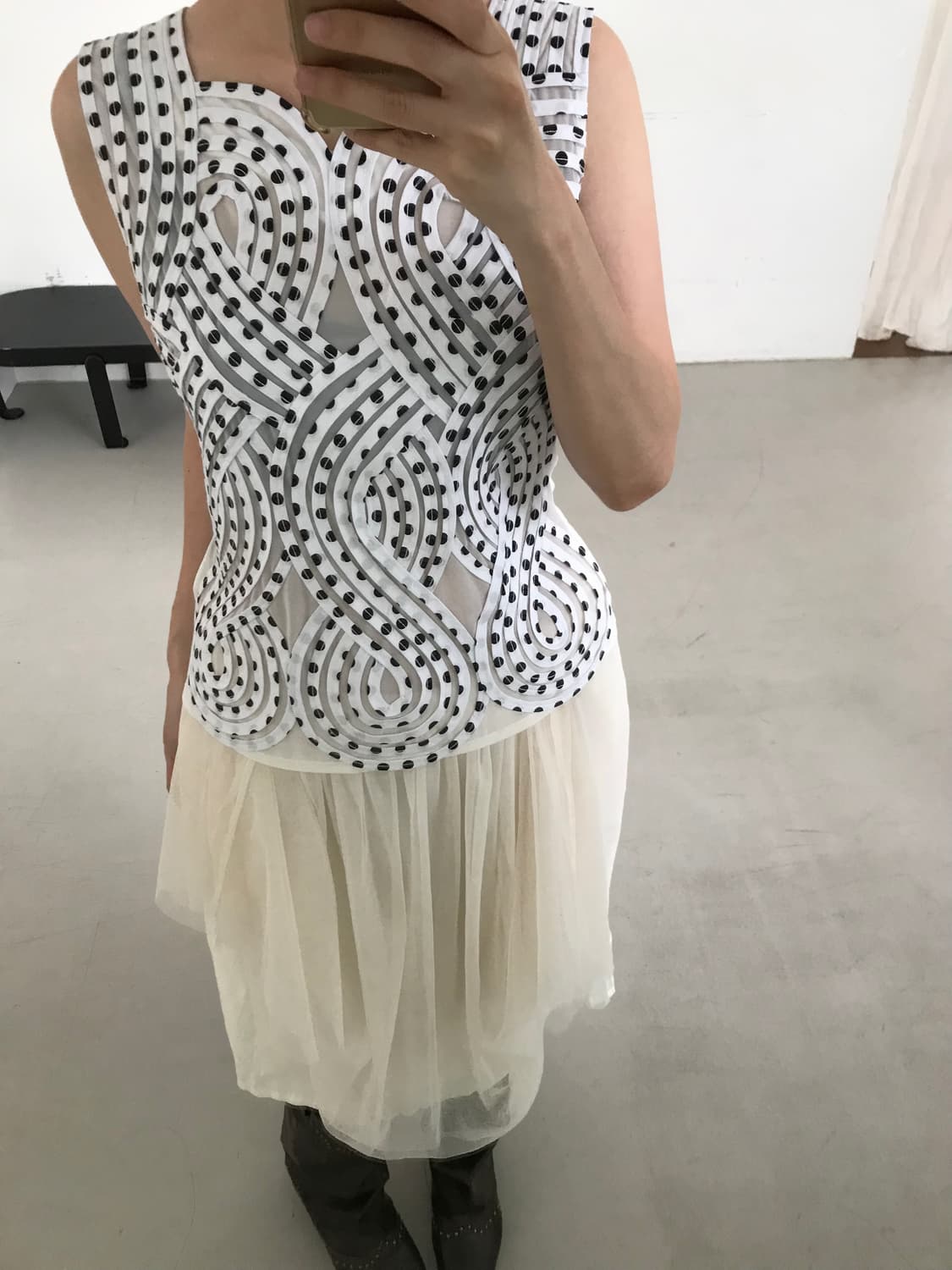 vintage ivory sha skirt  상품이미지6