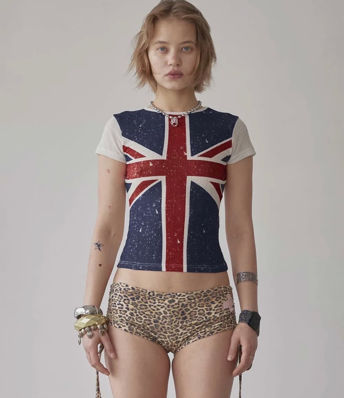 스컬프터Union Jack Baby Tee White 상품이미지1