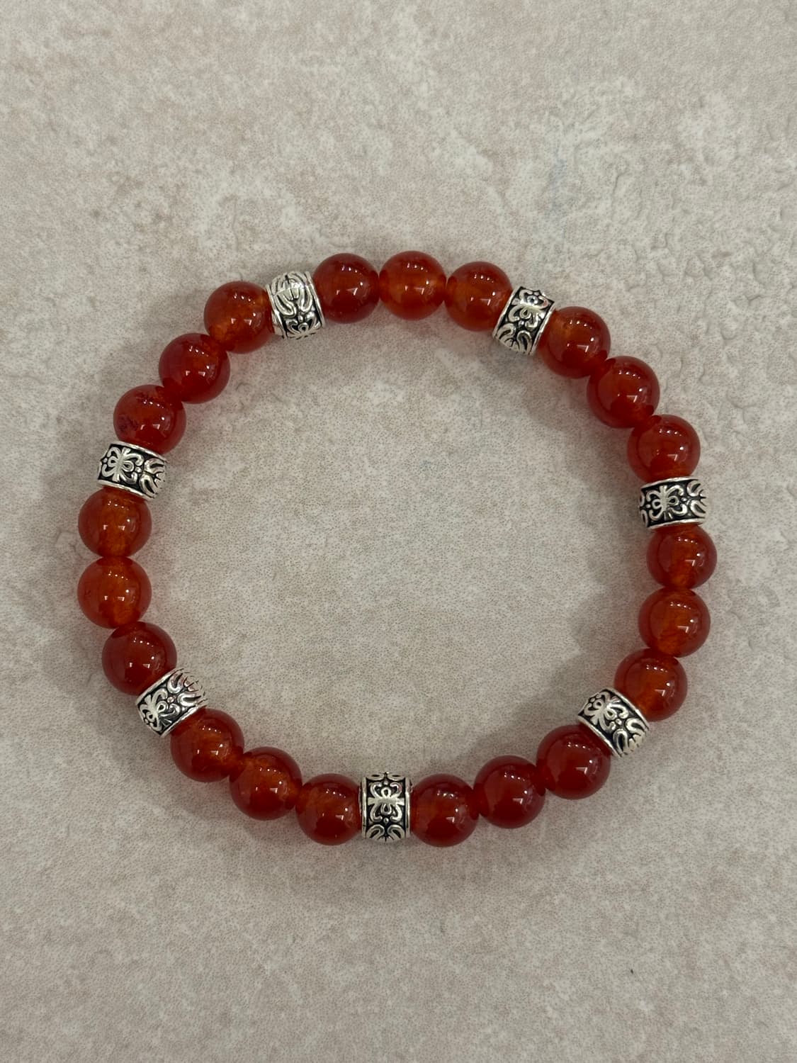 적색 비즈 실버 포인트 팔찌 상품이미지1