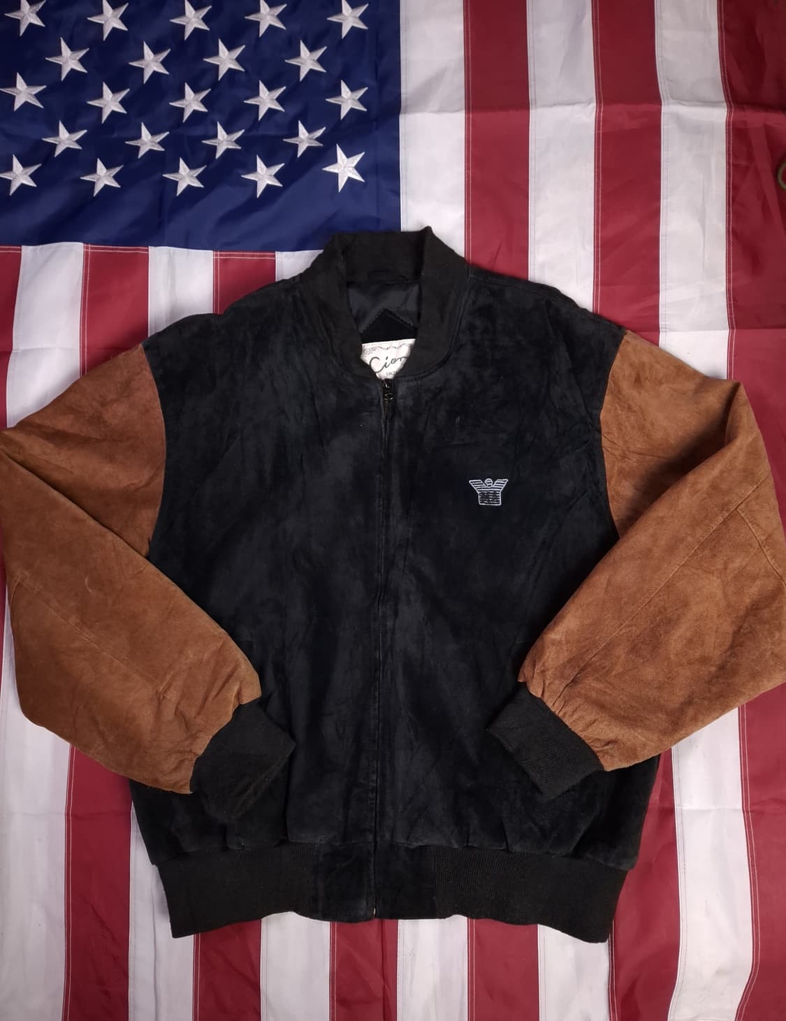 MARIOGIO ALEXIO 리얼 스웨이드 배색 자켓 상품이미지4