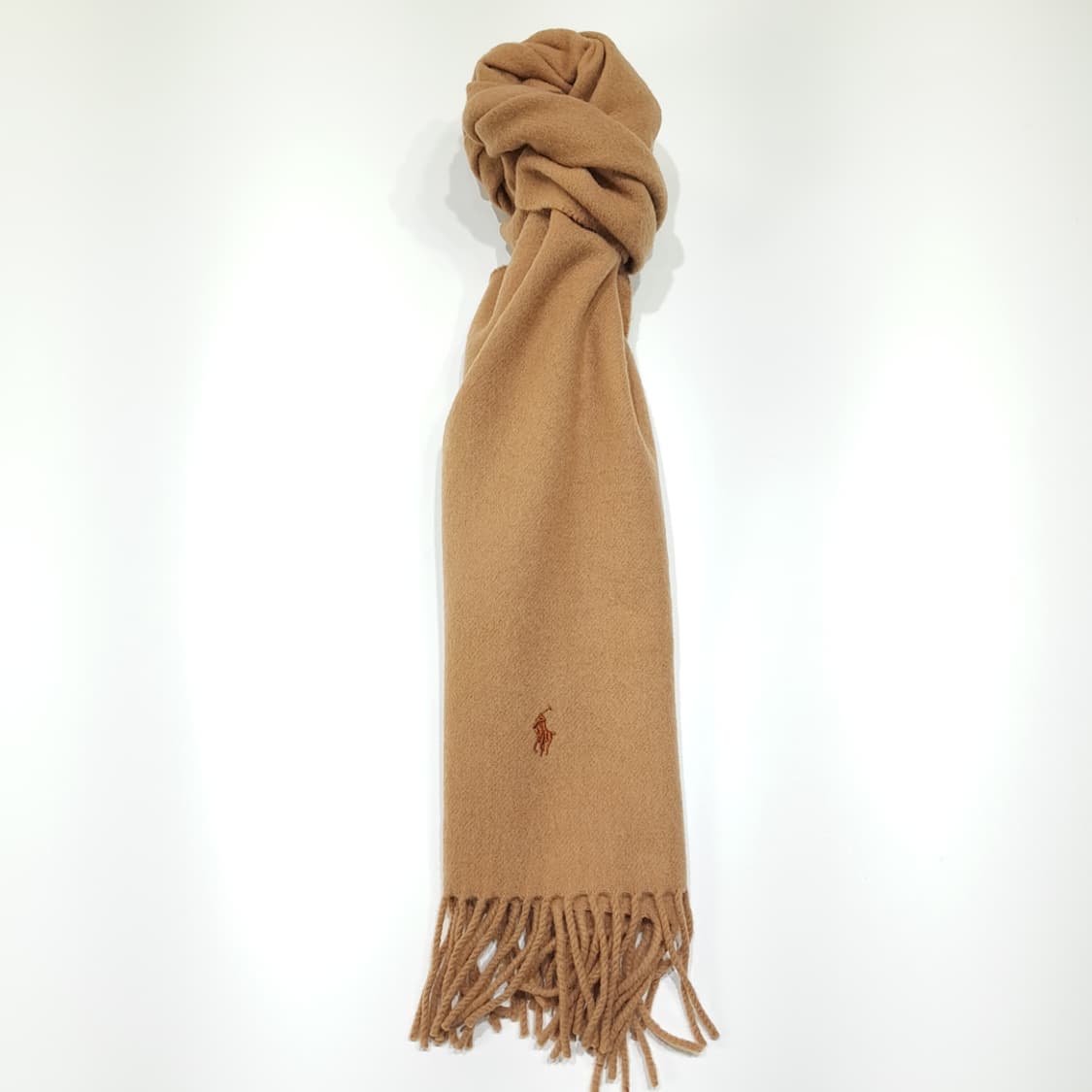 MX591 폴로 90s 스코틀랜드판 램스울 브라운포니 카멜 머플러 목도 상품이미지3