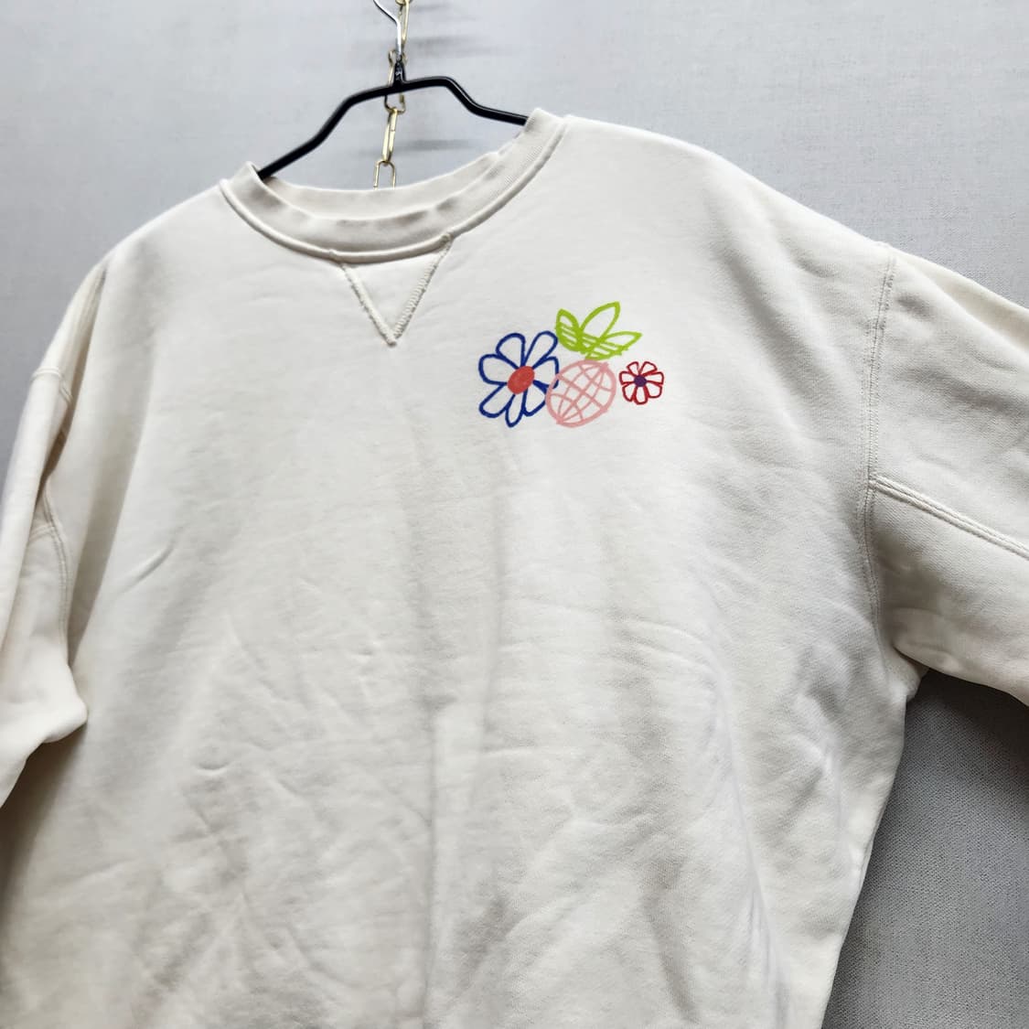 아디다스 플라워 빈티지 로고 오버핏 맨투맨 XS(XL) 상품이미지3