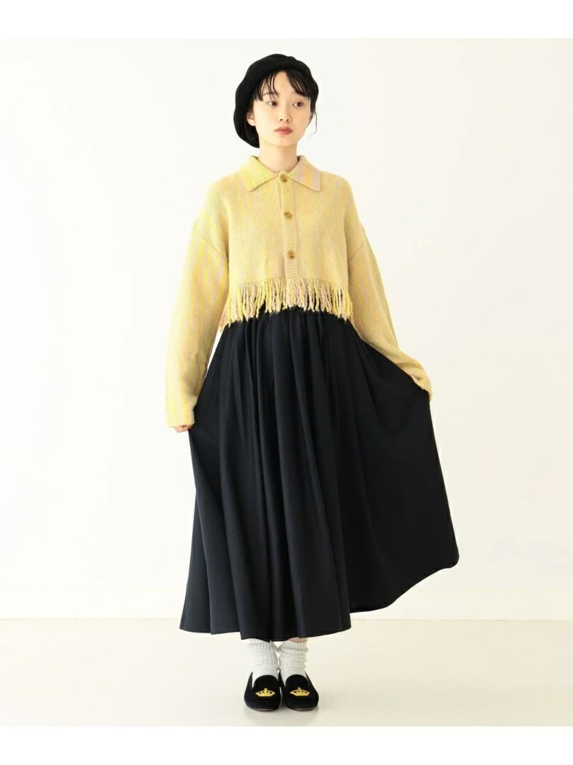 빔즈보이 BEAMS BOY Kasuri Fringe Cardigan 상품이미지2