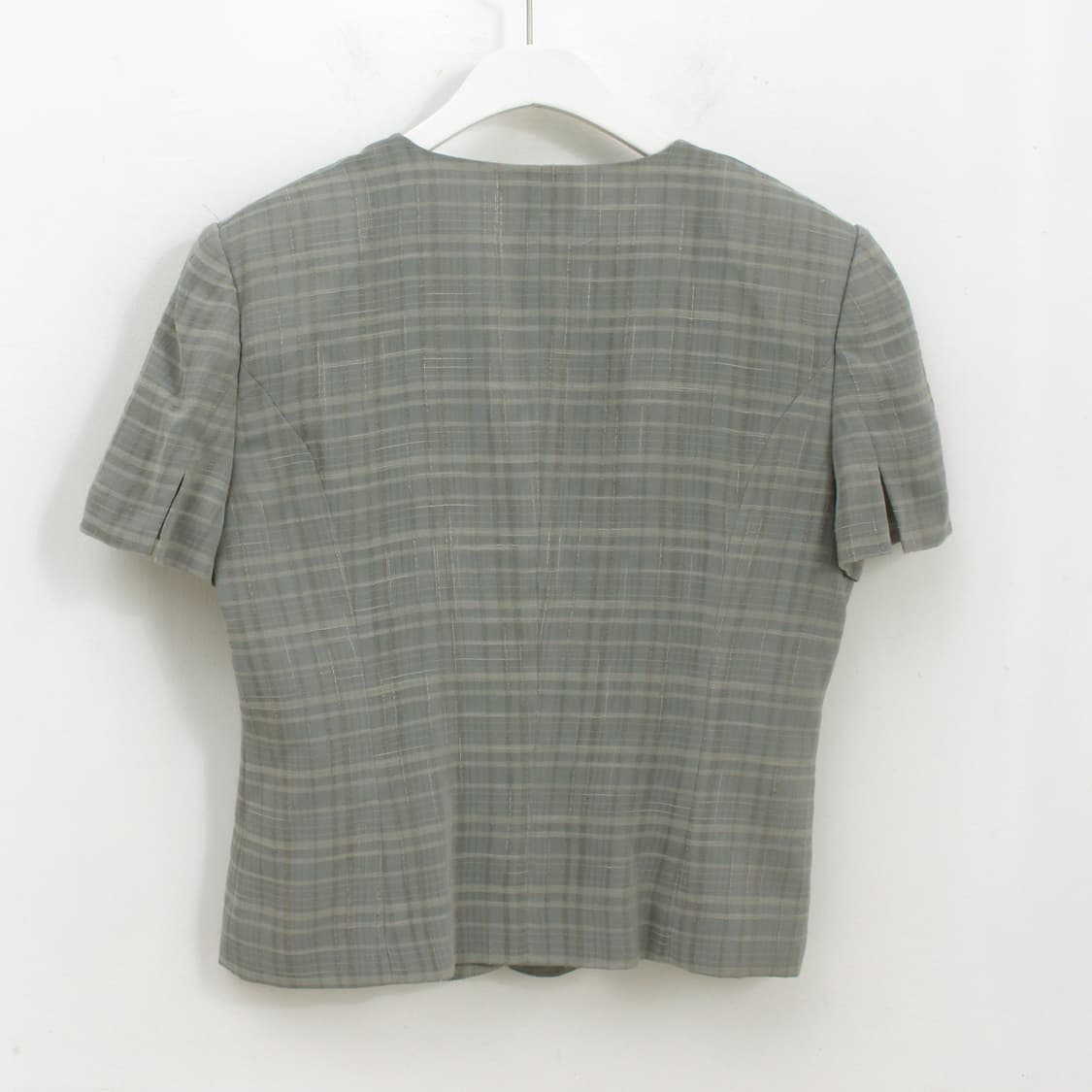 일본 빈티지 체크 인견 반팔 여름 자켓 상품이미지3