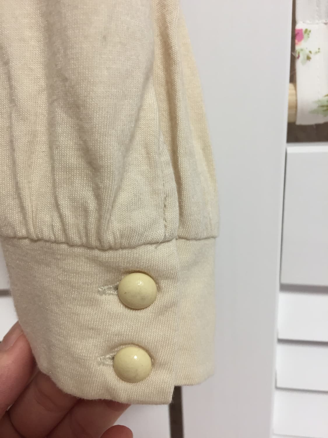 빈티지 아이보리 목폴라 슬리브 상품이미지3