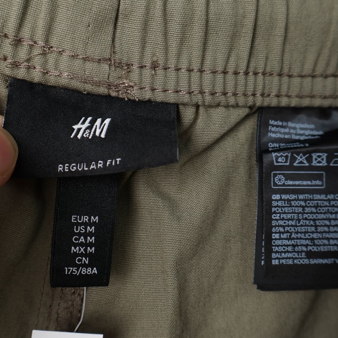 35/새상품 H&M 레귤러핏 코튼 반바지 상품이미지5