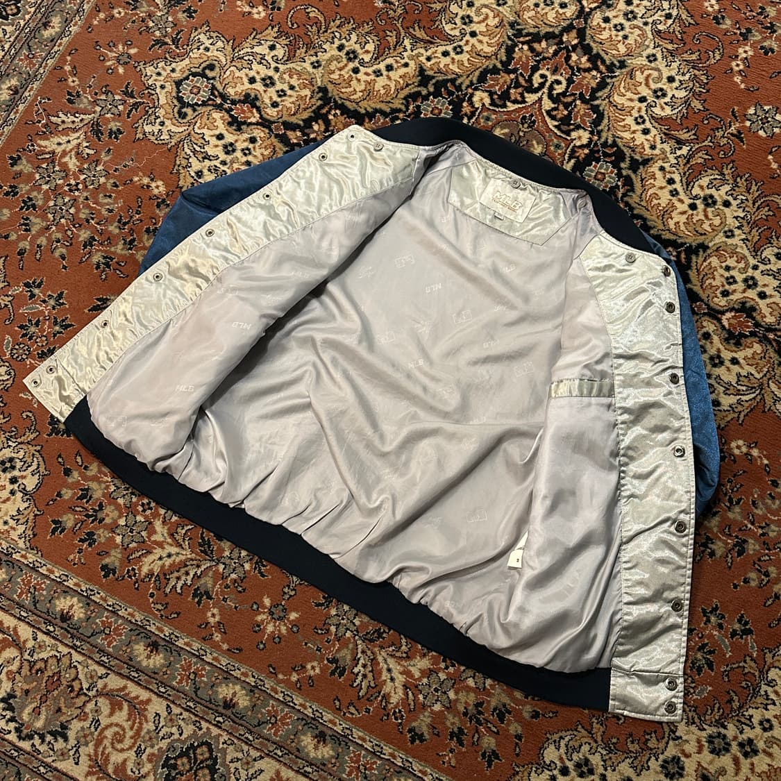 MLB (2006) 뉴욕 양키스 새틴 바시티 자켓 (L-XL) 상품이미지6