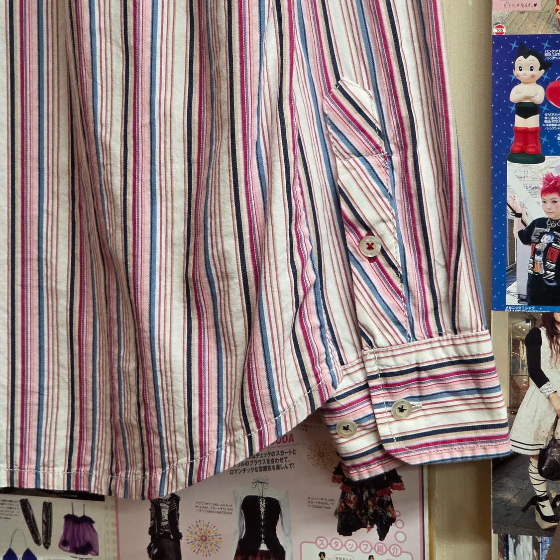 JPN 블루 핑크 스트라이프 셔츠 상품이미지7