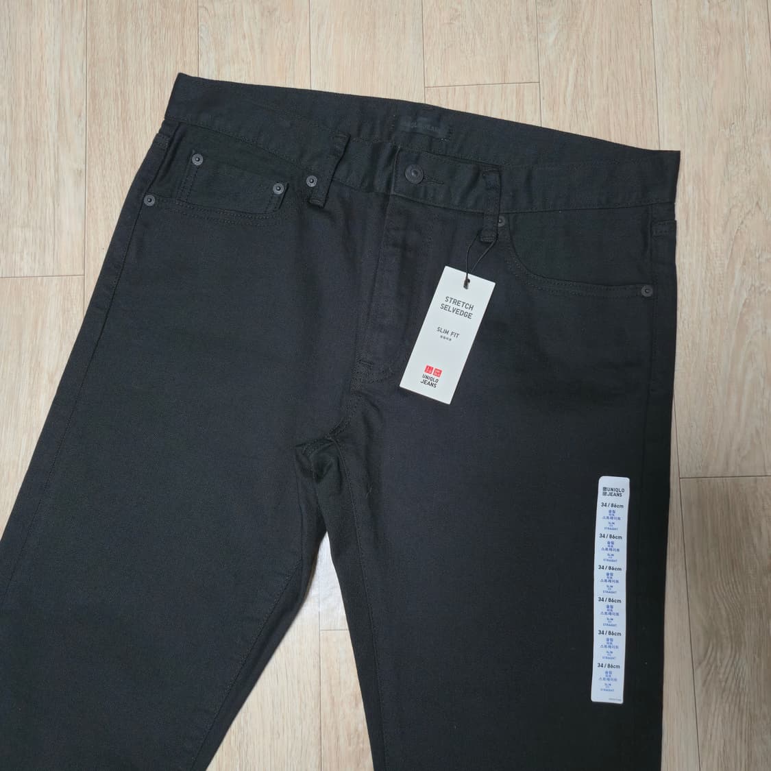 34)새상품 유니클로 블랙진 슬림핏 스트레치 셀비지 상품이미지2