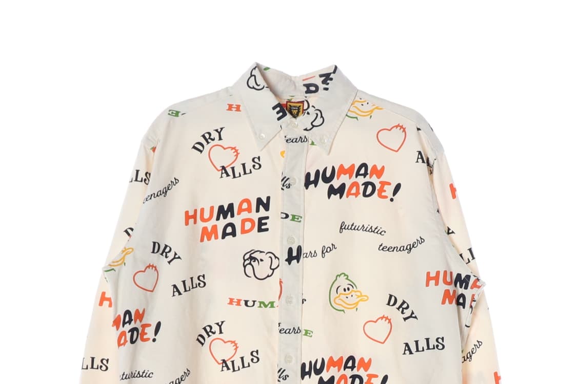휴먼메이드 덕 프린팅 버튼 다운 오버핏 긴팔 셔츠 L
 상품이미지3