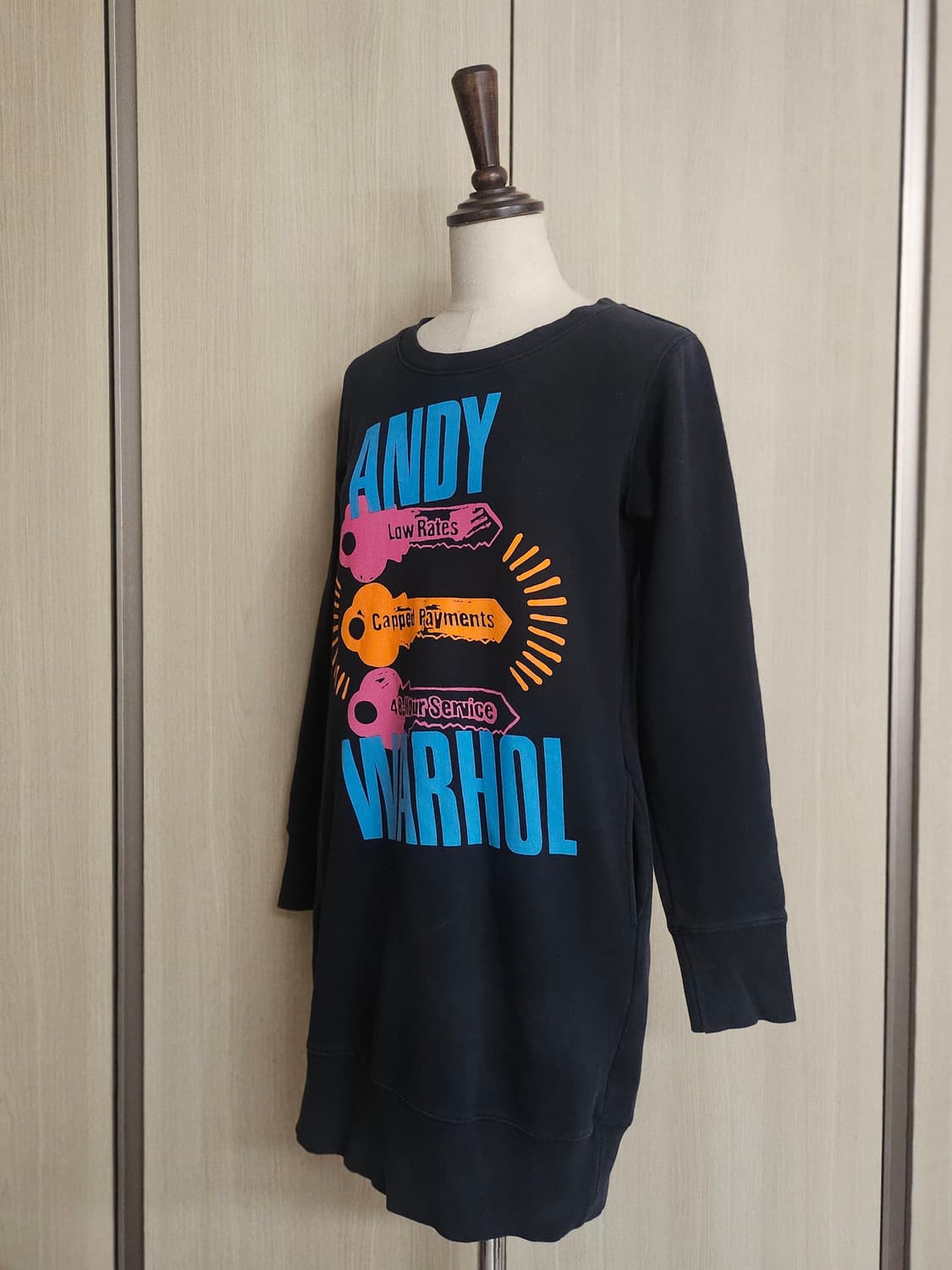 1980레어 빈티지 앤디워홀 맨투맨 원피스 SPRZ NY 팝아트 롱맨투맨 상품이미지4