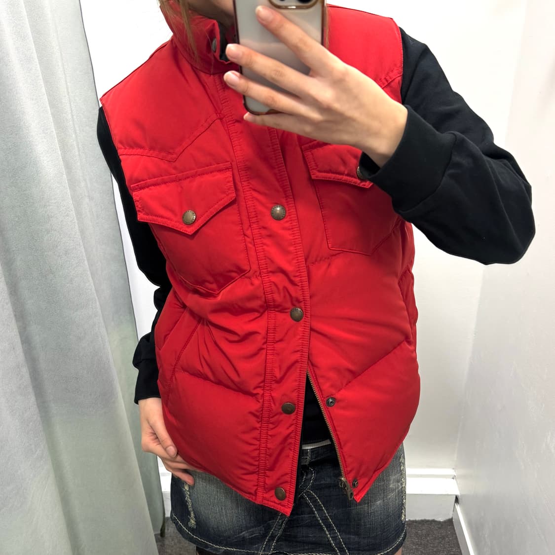 폴로 블랙 레드 리버시블 다운패딩조끼 상품이미지2