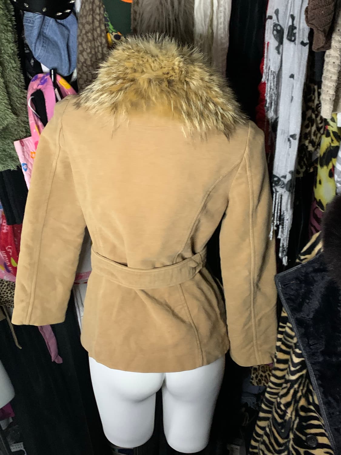 베이지 모리 라떼 오네갸루 퍼코트 상품이미지2