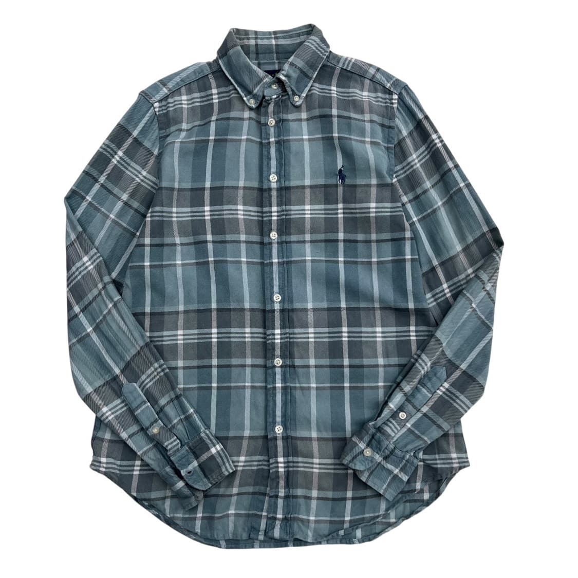폴로 랄프로렌 그레이포니 민트체크 울 셔츠 M 상품이미지2