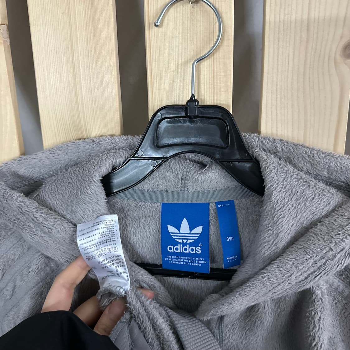 (S) 아디다스 파이어버드 그레이 쉐르파 양털 플리스 자켓 후리스 상품이미지8