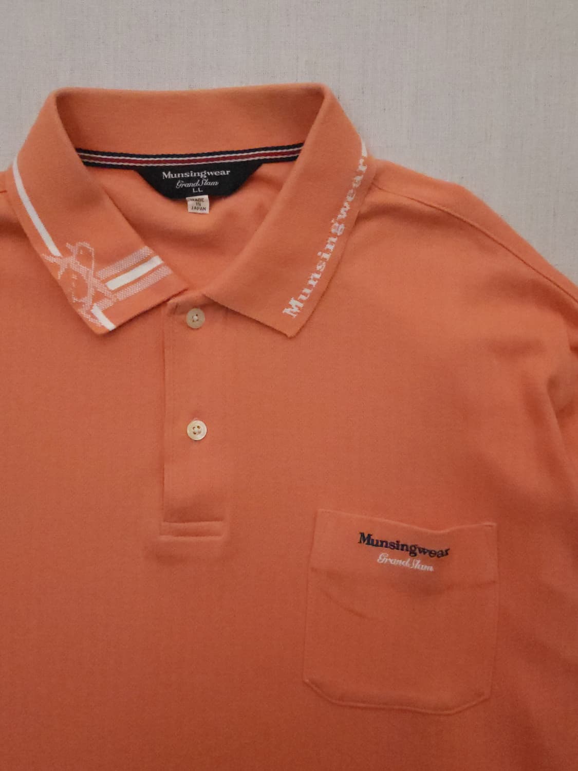 먼싱웨어 주황색 긴팔 폴로티셔츠 L 상품이미지2